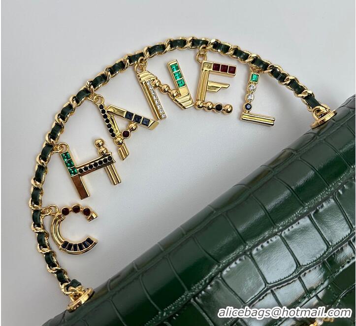 Top Design Chanel Metiers D'Art Flap Bag & Gold-Tone Metal AS5313 Dark Green Croc Embossed 2026