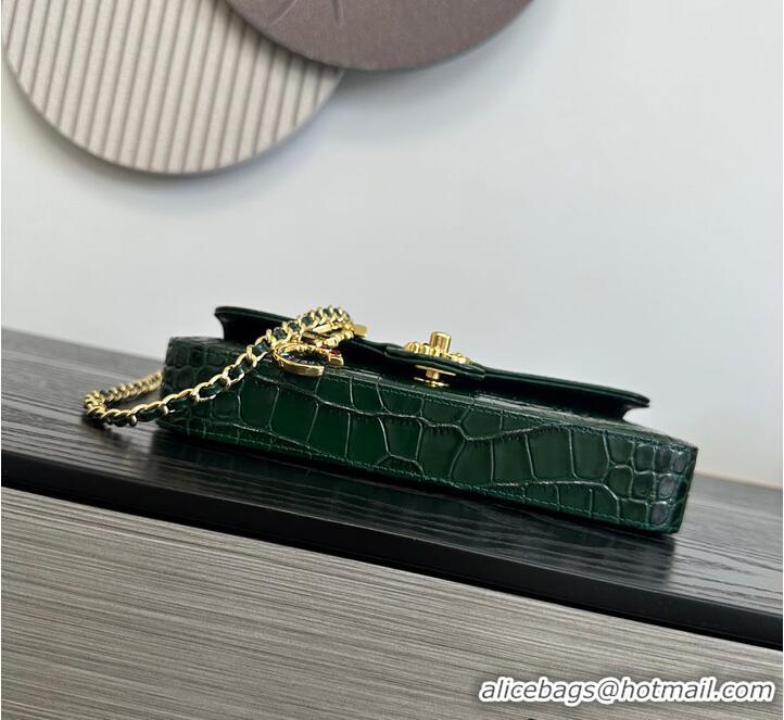 Top Design Chanel Metiers D'Art Flap Bag & Gold-Tone Metal AS5313 Dark Green Croc Embossed 2026
