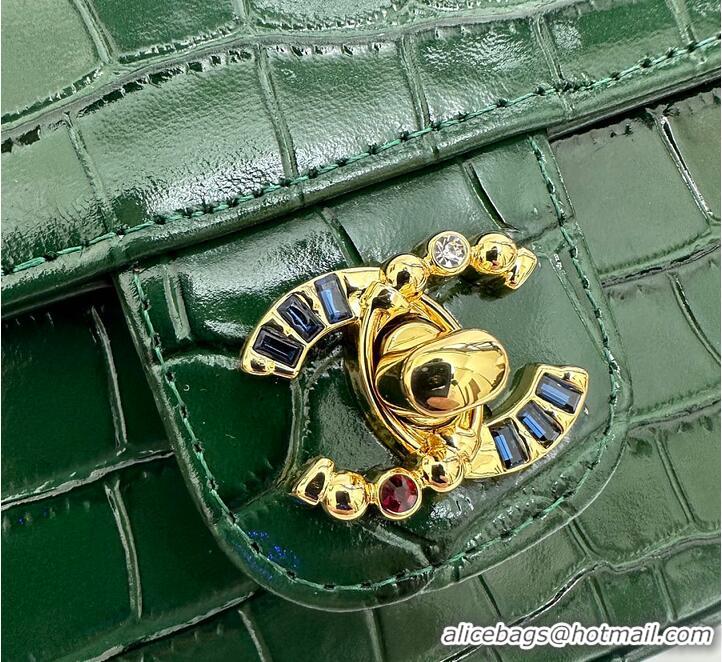 Top Design Chanel Metiers D'Art Flap Bag & Gold-Tone Metal AS5313 Dark Green Croc Embossed 2026
