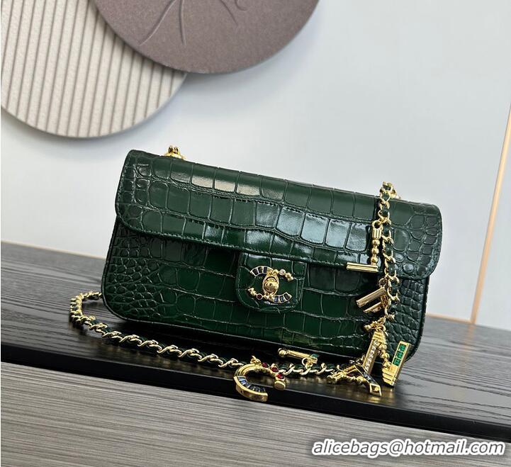 Top Design Chanel Metiers D'Art Flap Bag & Gold-Tone Metal AS5313 Dark Green Croc Embossed 2026