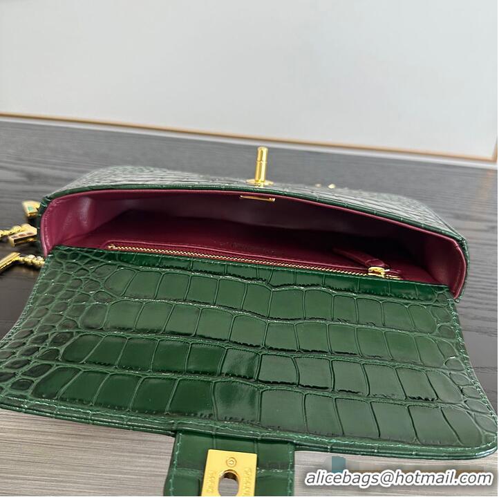 Top Design Chanel Metiers D'Art Flap Bag & Gold-Tone Metal AS5313 Dark Green Croc Embossed 2026