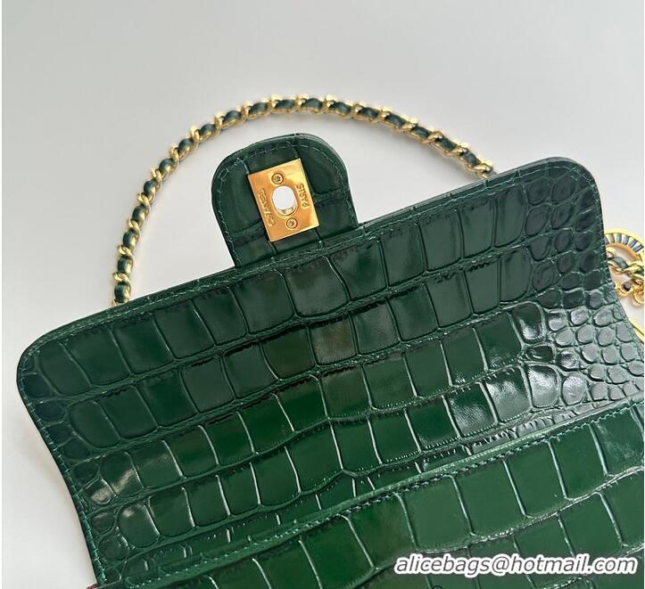 Top Design Chanel Metiers D'Art Flap Bag & Gold-Tone Metal AS5313 Dark Green Croc Embossed 2026
