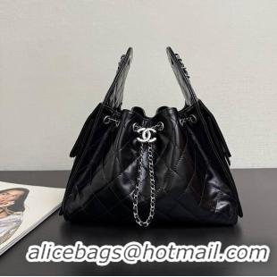 Buy Discount Chanel 25 Small Handbag Calfskin & Silver-Tone Metal AS5293 Black 2026