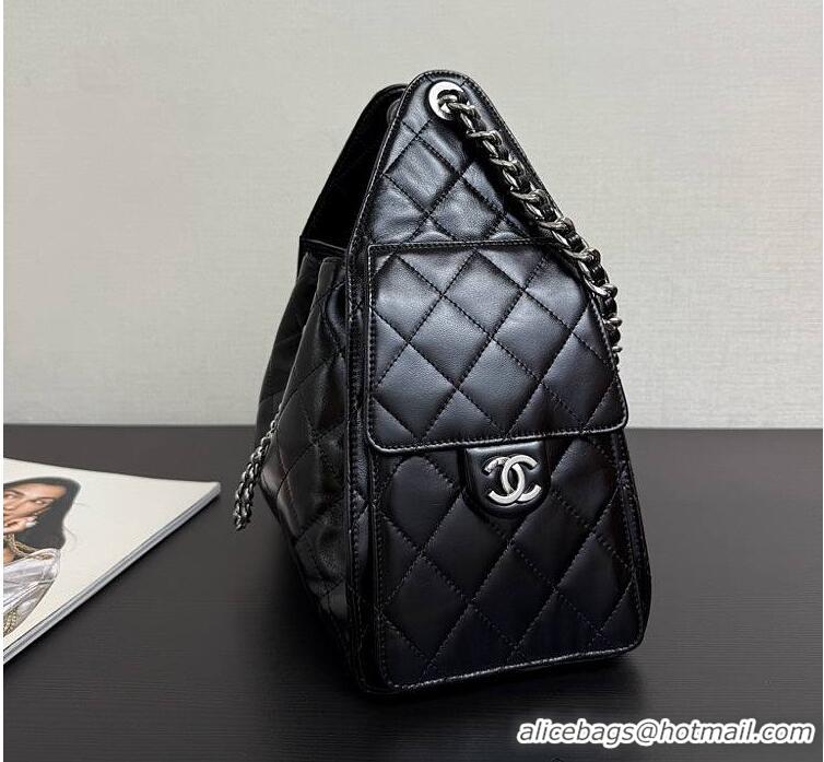Buy Discount Chanel 25 Small Handbag Calfskin & Silver-Tone Metal AS5293 Black 2026