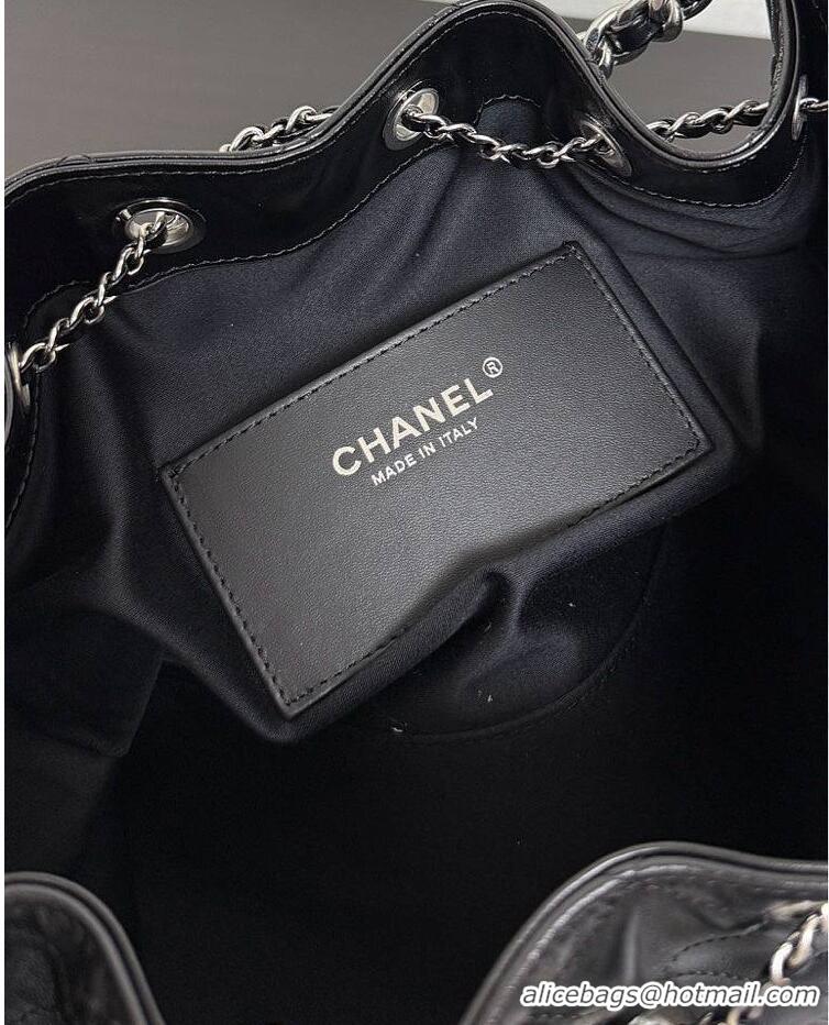 Buy Discount Chanel 25 Small Handbag Calfskin & Silver-Tone Metal AS5293 Black 2026