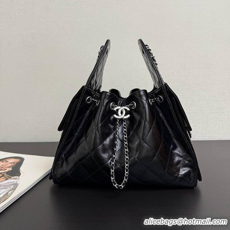 Buy Discount Chanel 25 Small Handbag Calfskin & Silver-Tone Metal AS5293 Black 2026