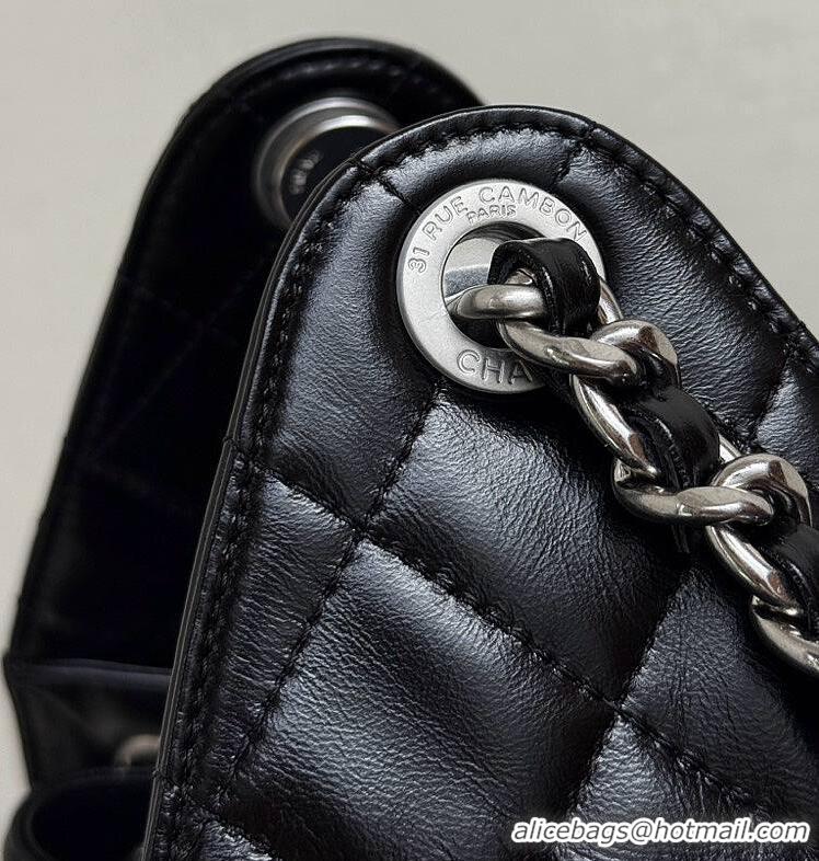 Buy Discount Chanel 25 Small Handbag Calfskin & Silver-Tone Metal AS5293 Black 2026
