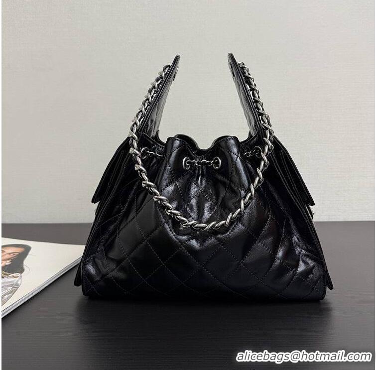 Buy Discount Chanel 25 Small Handbag Calfskin & Silver-Tone Metal AS5293 Black 2026