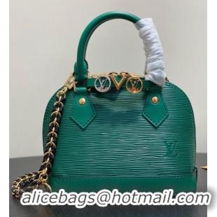 Good Product Louis Vuitton Alma Mini LV&I Chain Water Ripple Shell Bag M14339 Green 2026