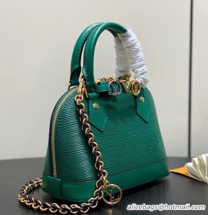 Good Product Louis Vuitton Alma Mini LV&I Chain Water Ripple Shell Bag M14339 Green 2026