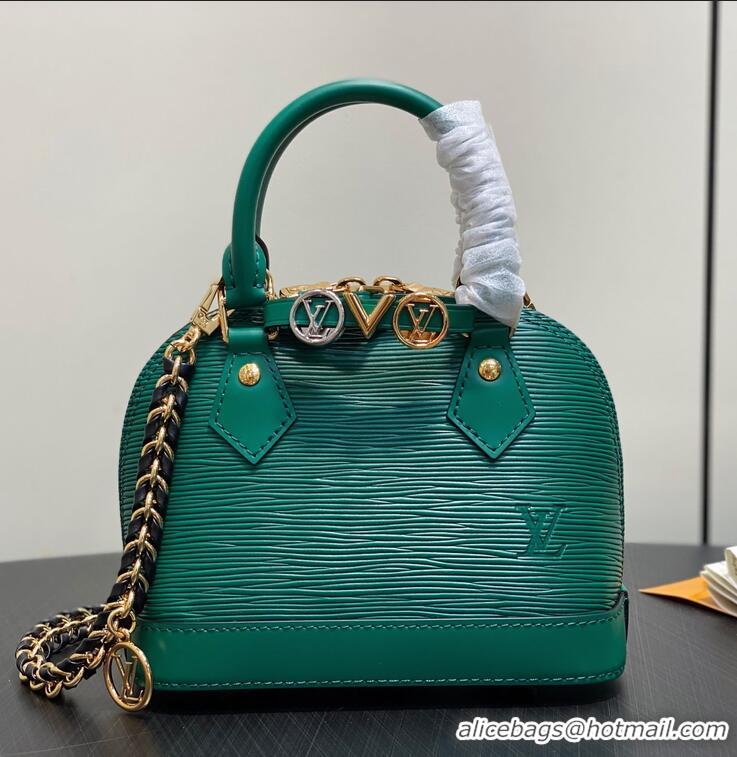 Good Product Louis Vuitton Alma Mini LV&I Chain Water Ripple Shell Bag M14339 Green 2026