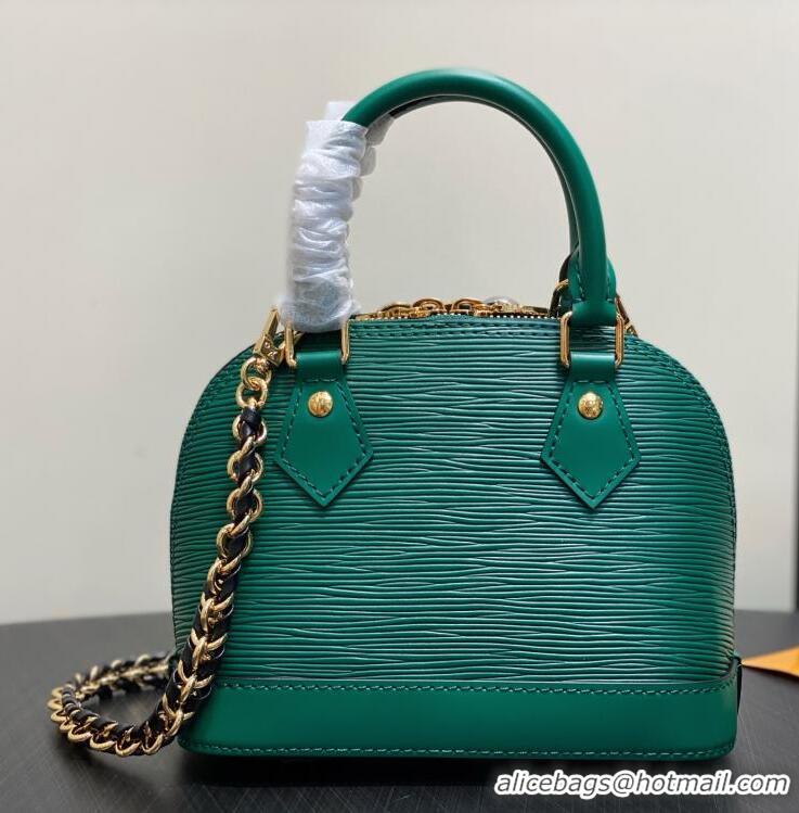 Good Product Louis Vuitton Alma Mini LV&I Chain Water Ripple Shell Bag M14339 Green 2026
