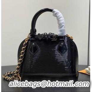 Shop Discount Louis Vuitton Alma Mini LV&I Chain Water Ripple Shell Bag M14339 Black 2026