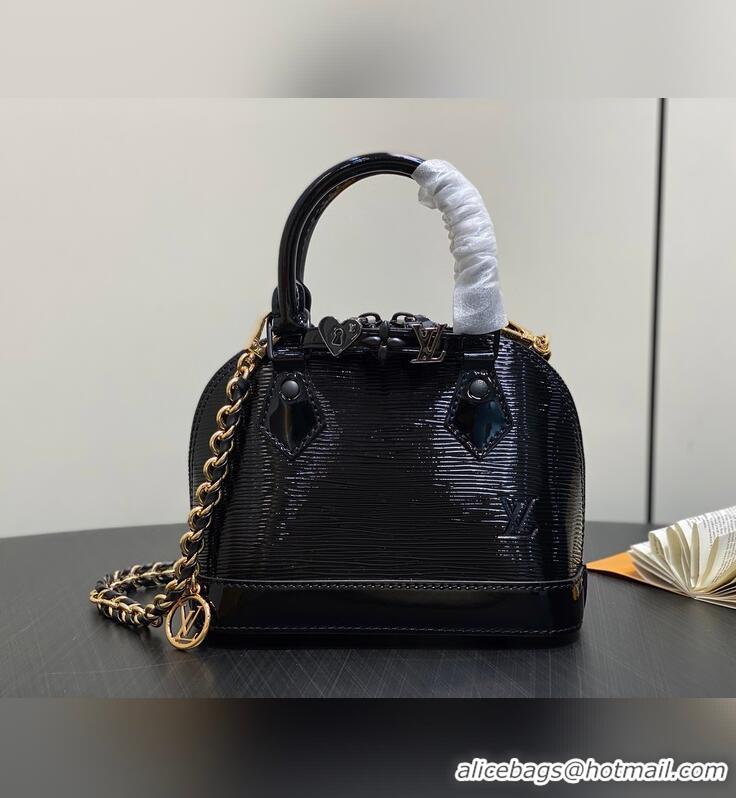 Shop Discount Louis Vuitton Alma Mini LV&I Chain Water Ripple Shell Bag M14339 Black 2026