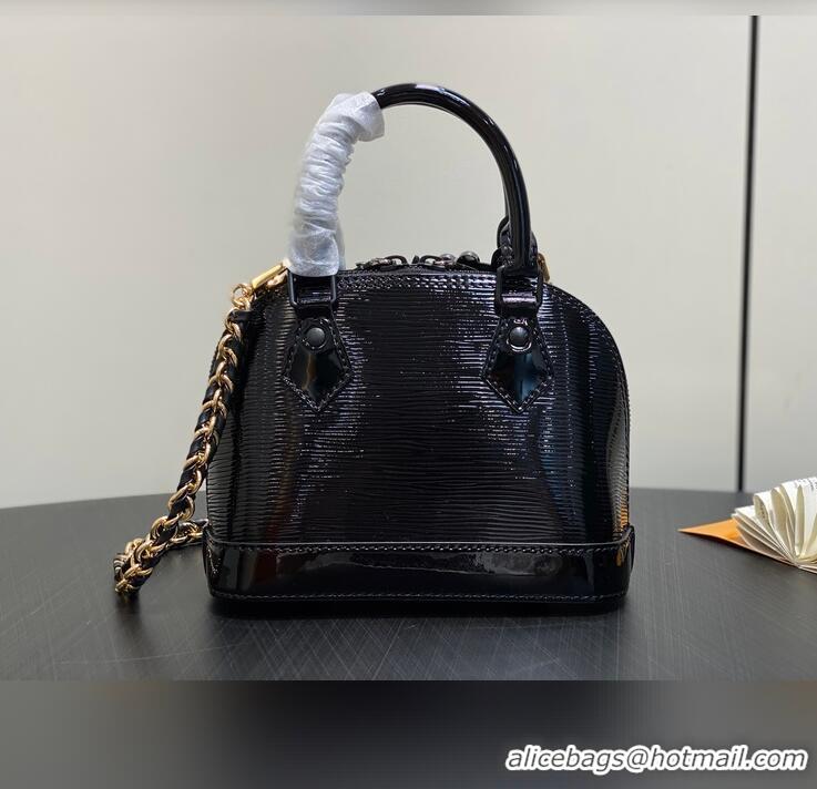Shop Discount Louis Vuitton Alma Mini LV&I Chain Water Ripple Shell Bag M14339 Black 2026