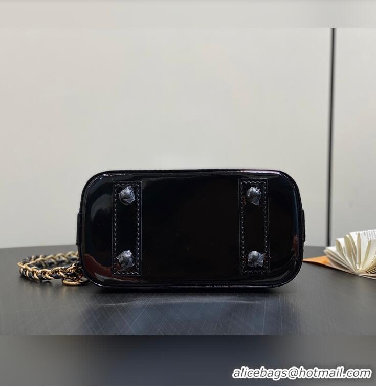 Shop Discount Louis Vuitton Alma Mini LV&I Chain Water Ripple Shell Bag M14339 Black 2026