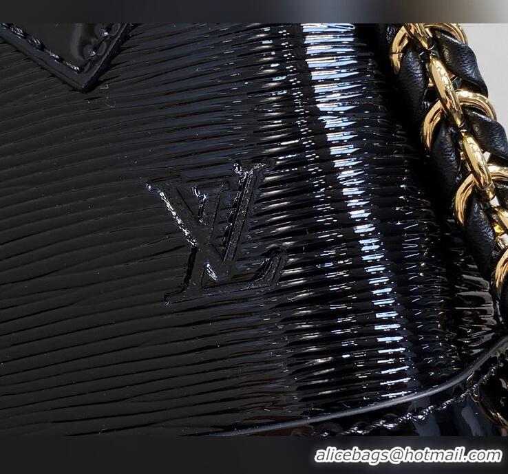 Shop Discount Louis Vuitton Alma Mini LV&I Chain Water Ripple Shell Bag M14339 Black 2026