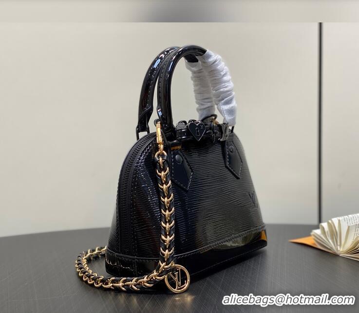 Shop Discount Louis Vuitton Alma Mini LV&I Chain Water Ripple Shell Bag M14339 Black 2026