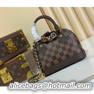 Cheapest Louis Vuitton Damier Ebene Canvas Alma LV&I Chain Shell Bag M14339 2026