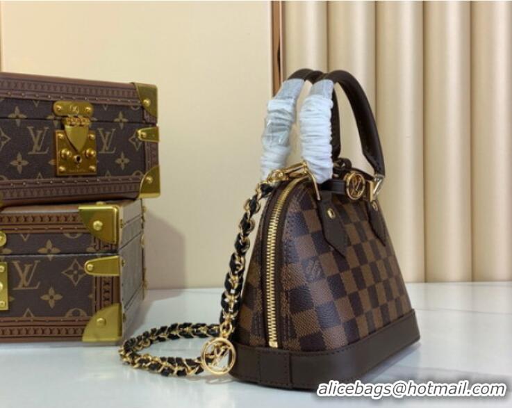 Cheapest Louis Vuitton Damier Ebene Canvas Alma LV&I Chain Shell Bag M14339 2026