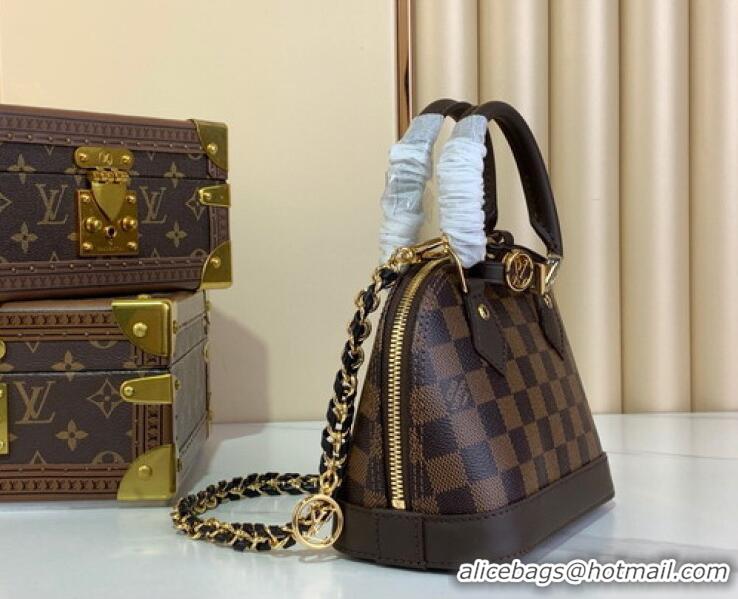 Cheapest Louis Vuitton Damier Ebene Canvas Alma LV&I Chain Shell Bag M14339 2026