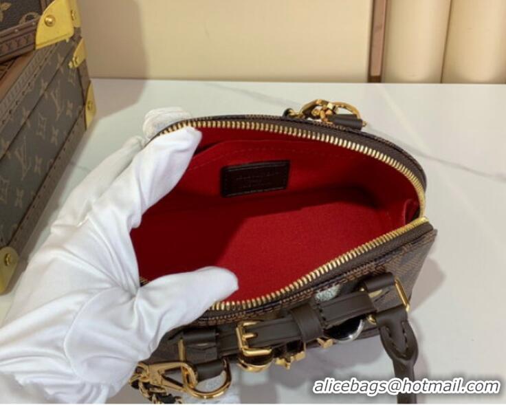 Cheapest Louis Vuitton Damier Ebene Canvas Alma LV&I Chain Shell Bag M14339 2026