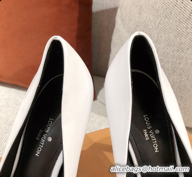 Good Quality LV White Leather Heels 60701107