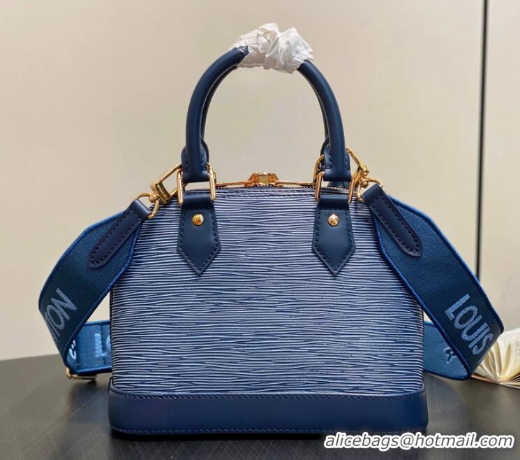 Promotional Louis Vuitton Epi Leather Alma BB Water Ripple Shell Pack Bag M40302 Denim Blue