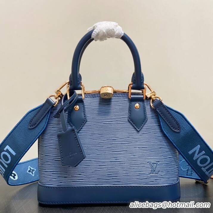 Promotional Louis Vuitton Epi Leather Alma BB Water Ripple Shell Pack Bag M40302 Denim Blue