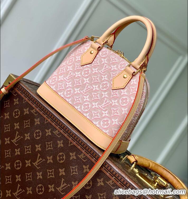 Super Quality Louis Vuitton Alma BB Monogram Embleme Striped Canvas Bag M2A378 Rose
