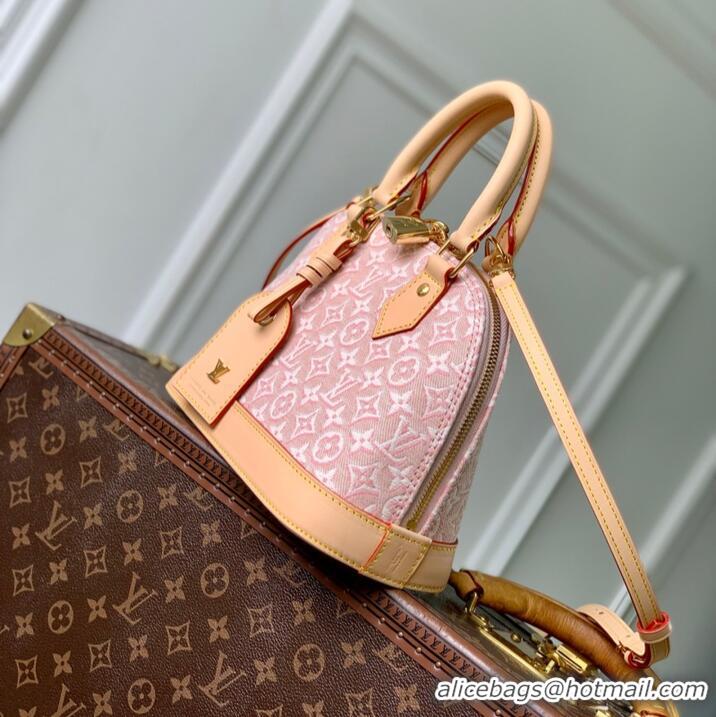 Super Quality Louis Vuitton Alma BB Monogram Embleme Striped Canvas Bag M2A378 Rose