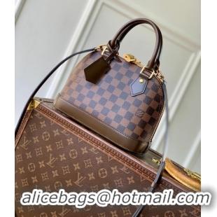 Top Grade Louis Vuitton Damier Ebene Canvas Alma BB Top Handle Bag M46990