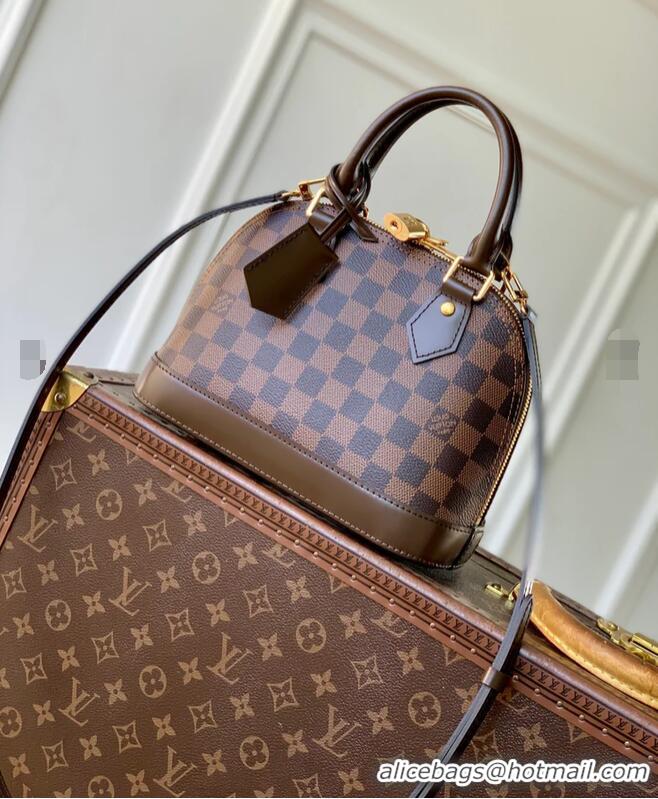 Top Grade Louis Vuitton Damier Ebene Canvas Alma BB Top Handle Bag M46990