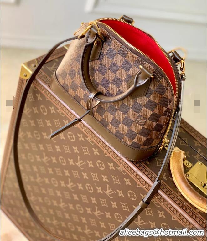 Top Grade Louis Vuitton Damier Ebene Canvas Alma BB Top Handle Bag M46990