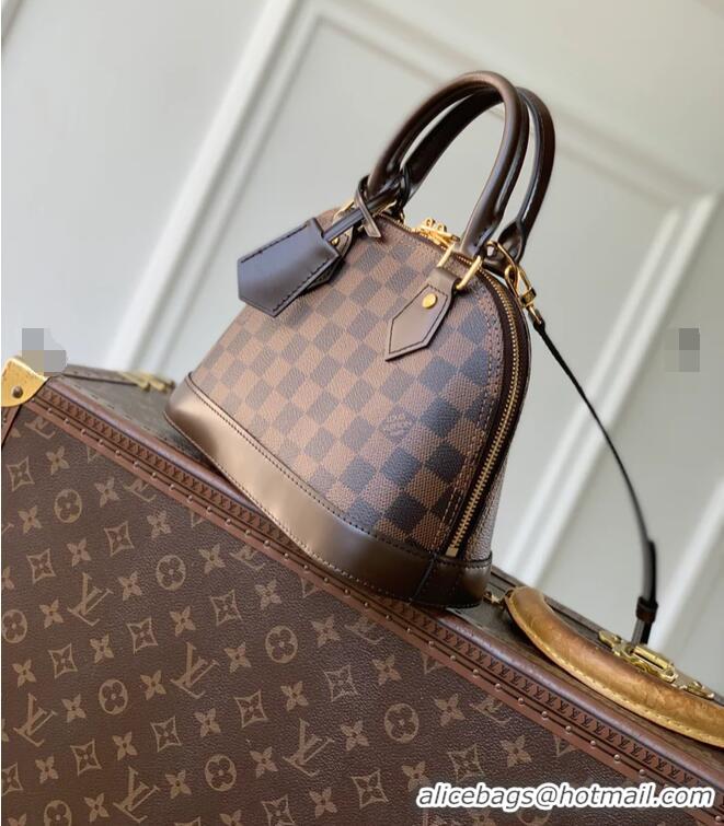 Top Grade Louis Vuitton Damier Ebene Canvas Alma BB Top Handle Bag M46990