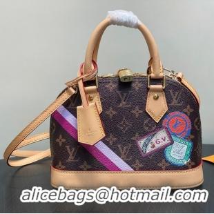 Pretty Style Louis Vuitton Monogram Canvas Alma BB JM Badge Shell Bag P01917