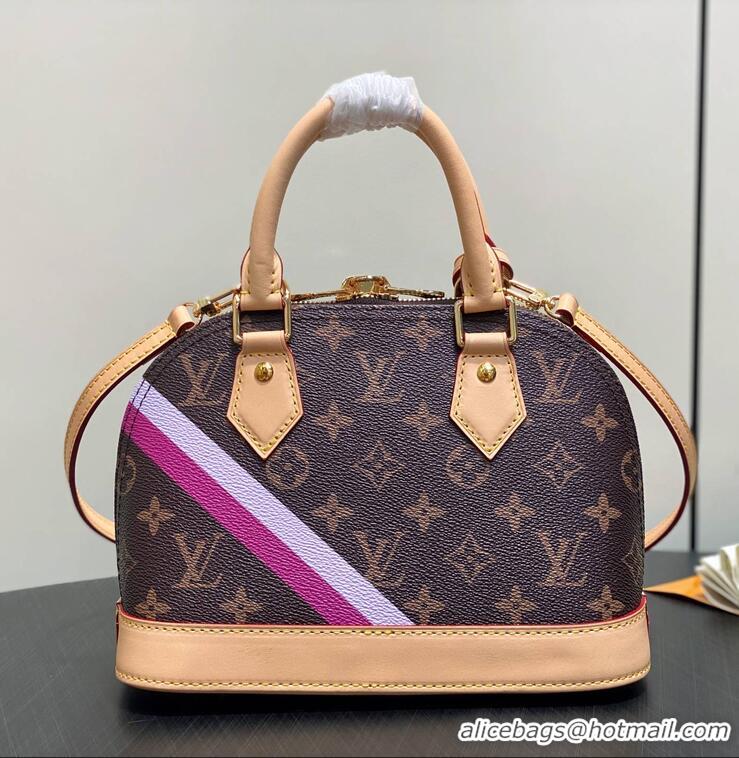 Pretty Style Louis Vuitton Monogram Canvas Alma BB JM Badge Shell Bag P01917