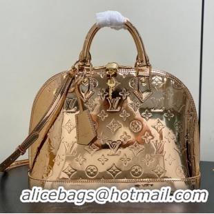 Top Design Louis Vuitton Monogram Mirror Alma BB Top Handle Bag M40301 Gold