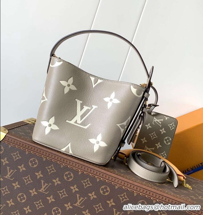 Inexpensive Louis Vuitton Monogram Empreinte Leather All In BB Bag M13045 Taupe Gray