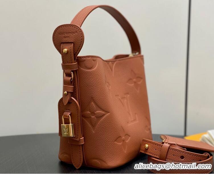Grade Design Louis Vuitton Monogram Empreinte Leather All In BB Bag M13045 Brown