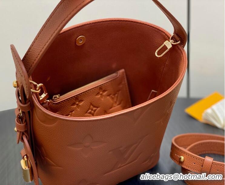 Grade Design Louis Vuitton Monogram Empreinte Leather All In BB Bag M13045 Brown