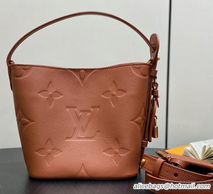 Grade Design Louis Vuitton Monogram Empreinte Leather All In BB Bag M13045 Brown