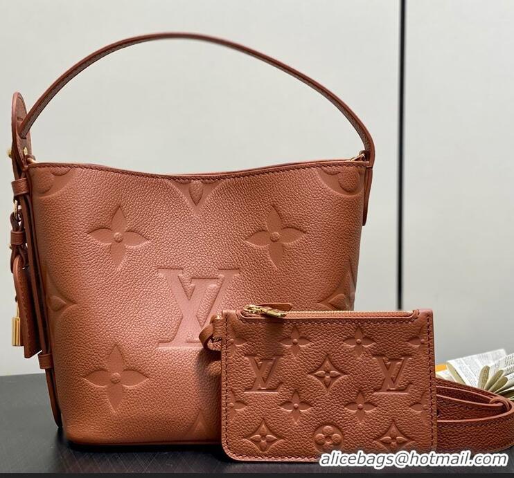 Grade Design Louis Vuitton Monogram Empreinte Leather All In BB Bag M13045 Brown