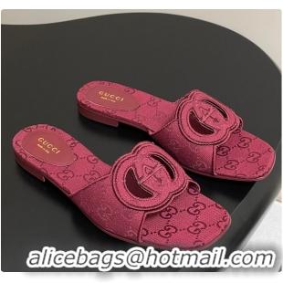 Unique Style Gucci Women's Interlocking G Slide Sandal Rosso Ancora 60701401