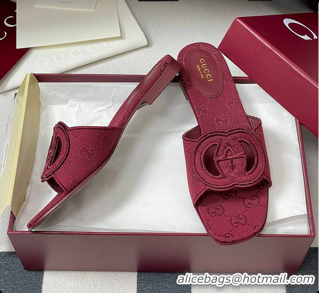 Unique Style Gucci Women's Interlocking G Slide Sandal Rosso Ancora 60701401