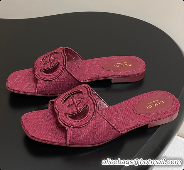Unique Style Gucci Women's Interlocking G Slide Sandal Rosso Ancora 60701401