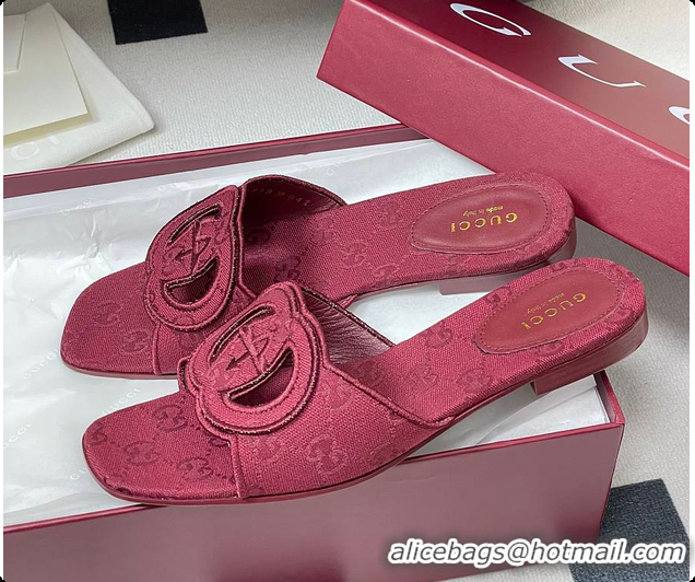 Unique Style Gucci Women's Interlocking G Slide Sandal Rosso Ancora 60701401