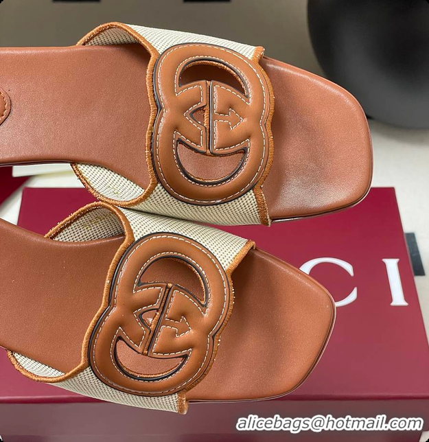 Good Product Gucci Women's Interlocking G Slide Sandal Brown Leather 60701402