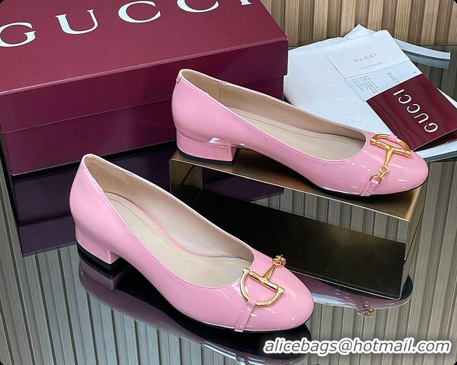 Duplicate Gucci Women's Ballet Flat with Half Horsebit in Fuchsia Patent leather 60701408