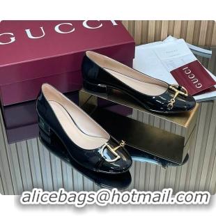 Big Discount Gucci Women's Ballet Flat with Half Horsebit in Black Patent leather 60701408